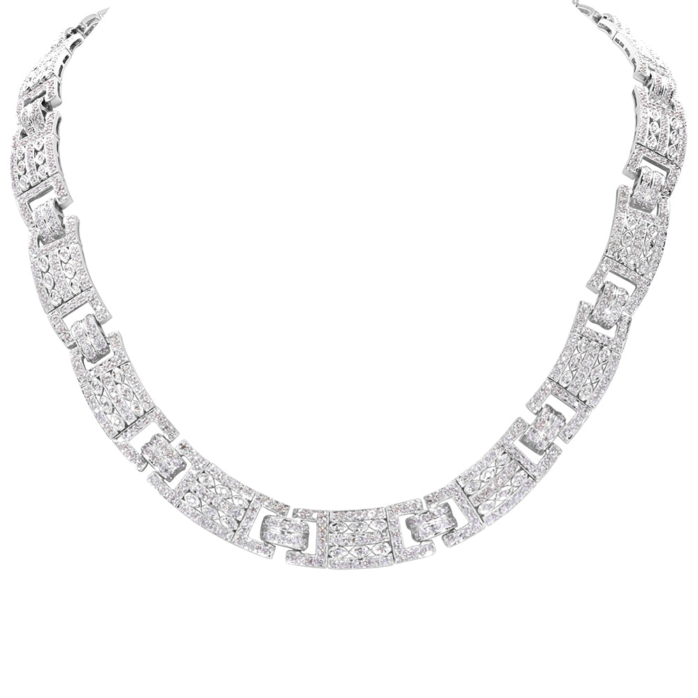 Embellished Diamond Link Necklace 5.84ct