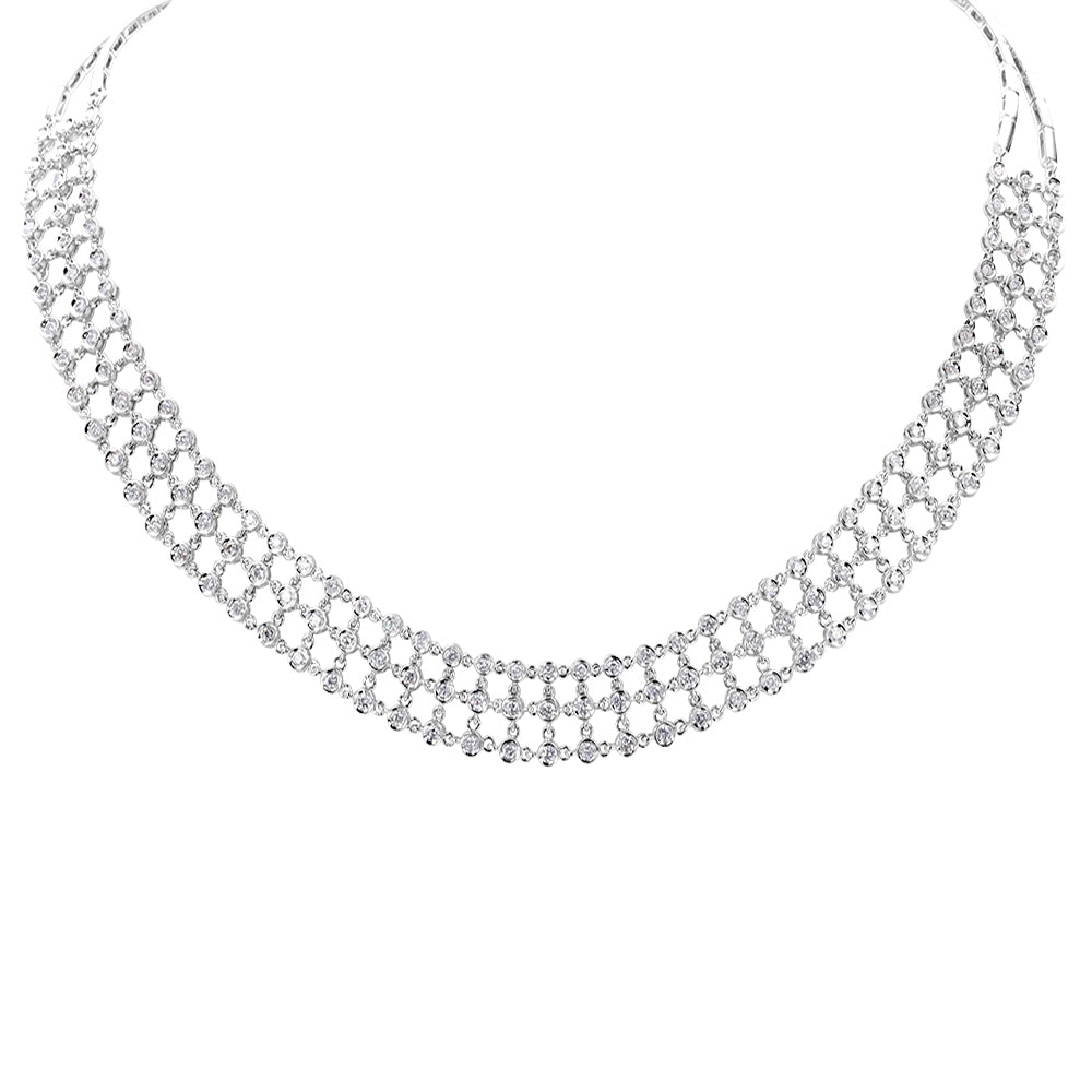 Flexible Mesh Diamond Necklace 2.61ct