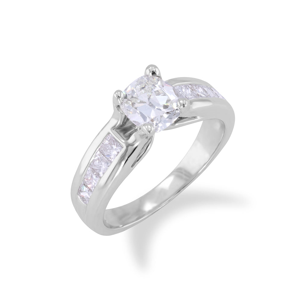 Elongated Cushion Diamond Engagement Ring 1.29ct