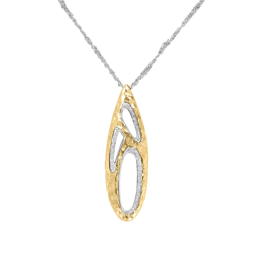 Organic Style Two Tone Gold Necklace 0.75ct