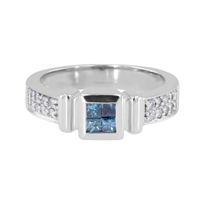 Blue and White Diamond Ring 0.45ct