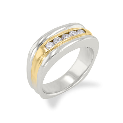 Two-Tone Square Shape Band 0.46ct