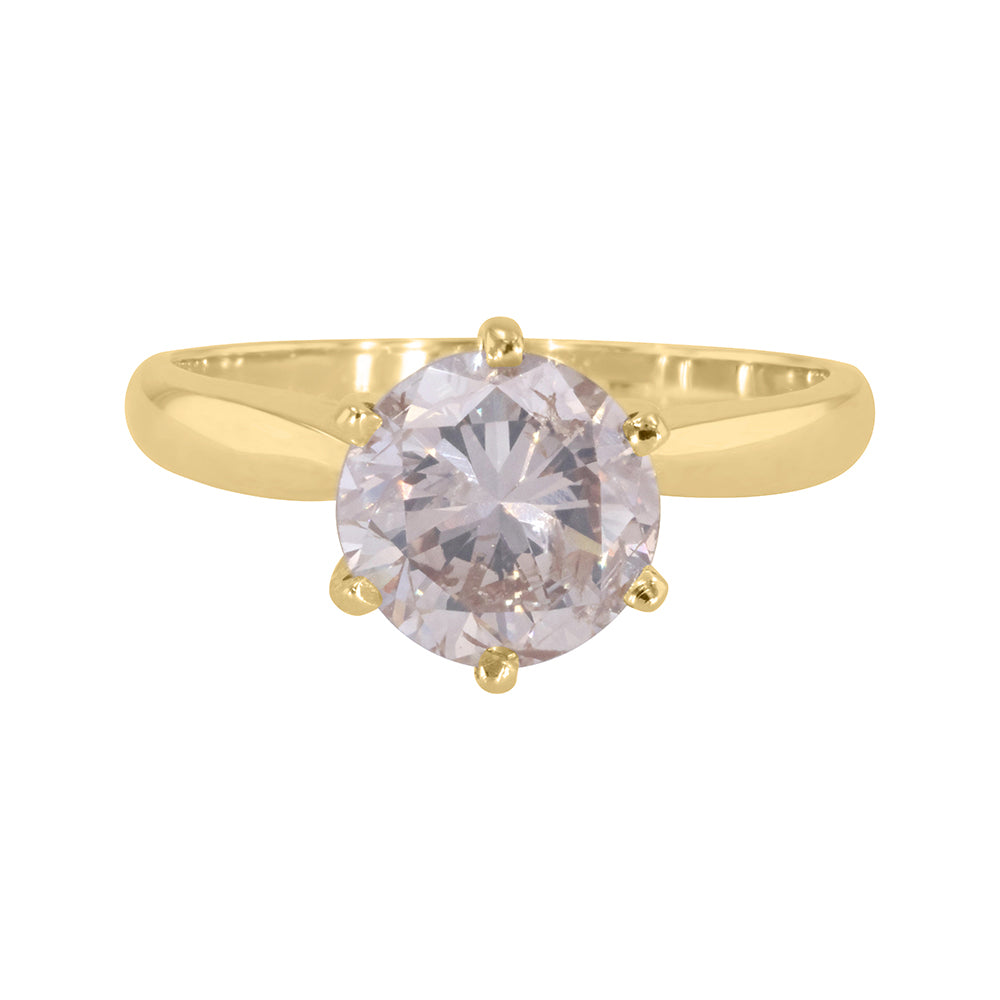 Champagne Diamond Solitaire Ring 1.97ct