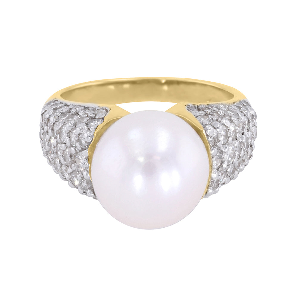 Pearl and Diamond Ring 1.40ct