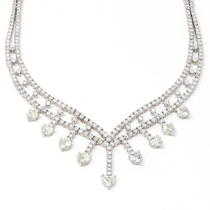 Elegant Heart Diamond Necklace 18.47ct