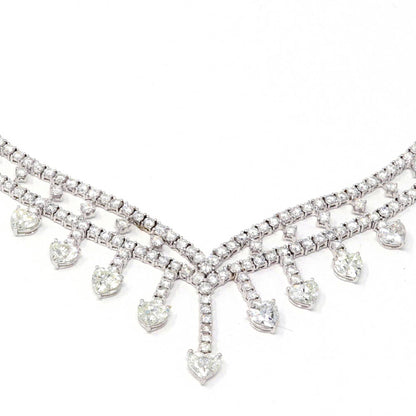 Elegant Heart Diamond Necklace 18.47ct