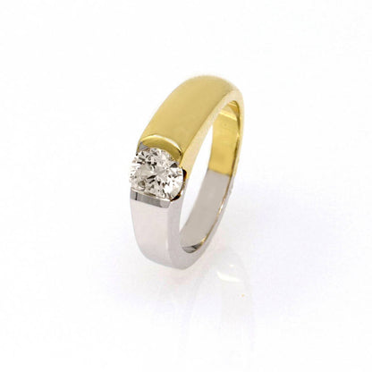 Two Tone Solitaire Engagement Ring 1.00ct
