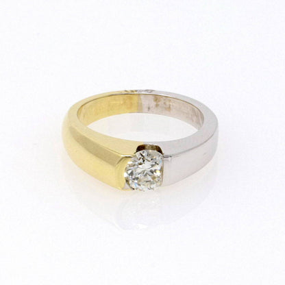 Two Tone Solitaire Engagement Ring 1.00ct