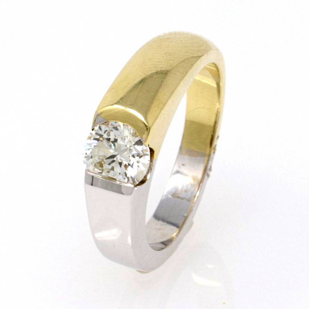 Two Tone Solitaire Engagement Ring 1.00ct