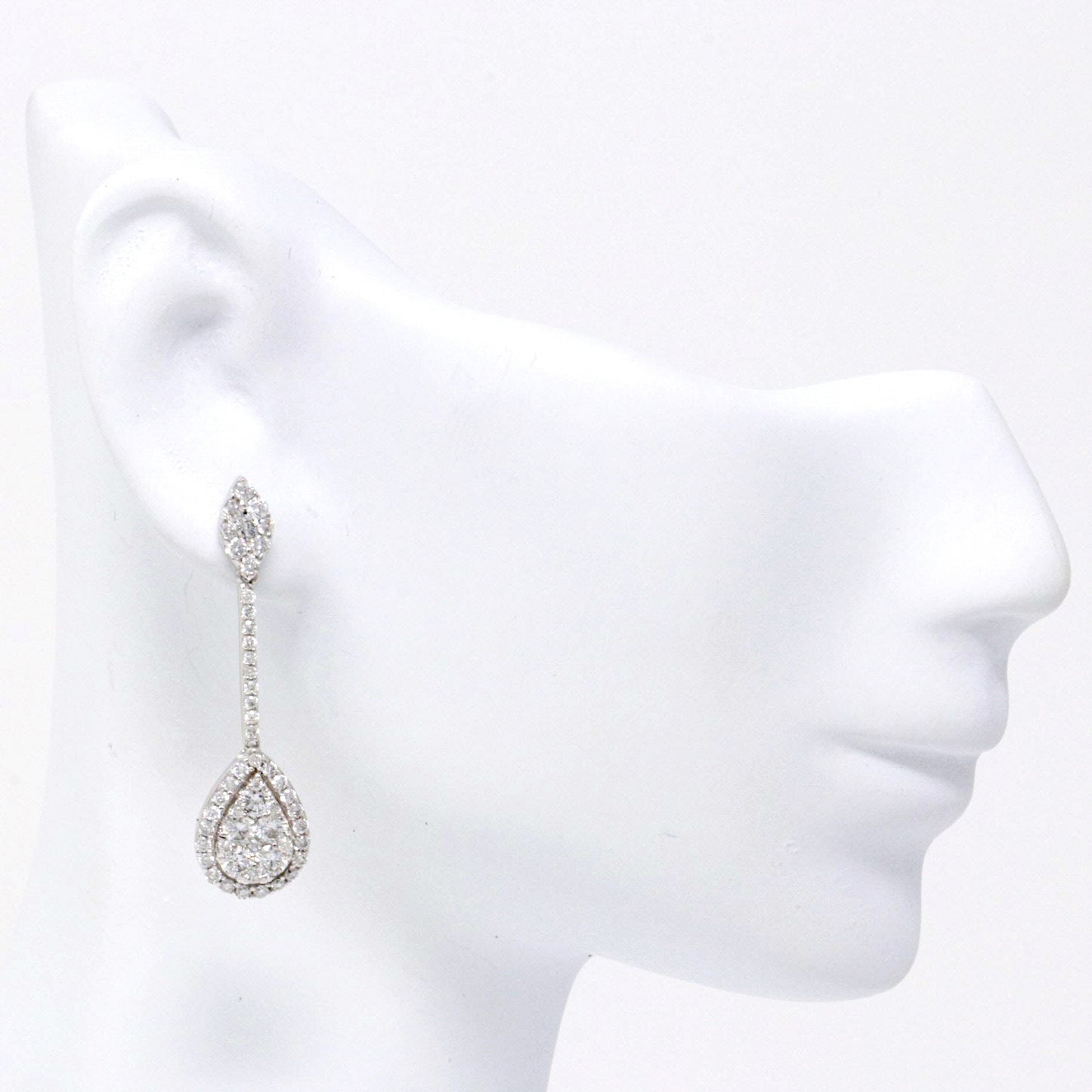 Pear Drop Diamond Earrings 1.92ct