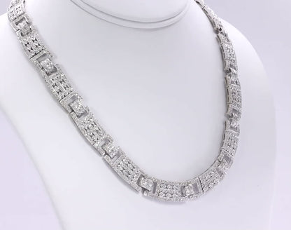 Embellished Diamond Link Necklace 5.84ct