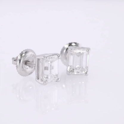 Emerald Cut Stud Earrings 1.83ct