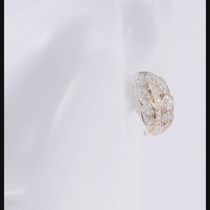 Gold Leaf Diamond Earrings 1.10ct