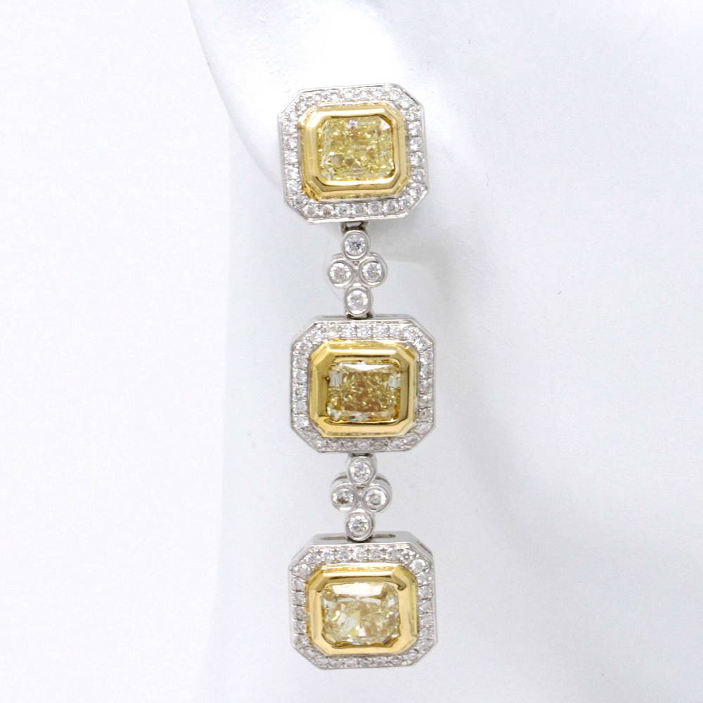 Trio Fancy Yellow Diamond Earrings 7.00ct